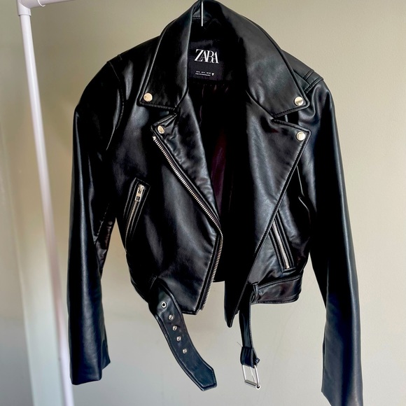 Zara Jackets & Blazers - Zara faux leather biker jacket size medium